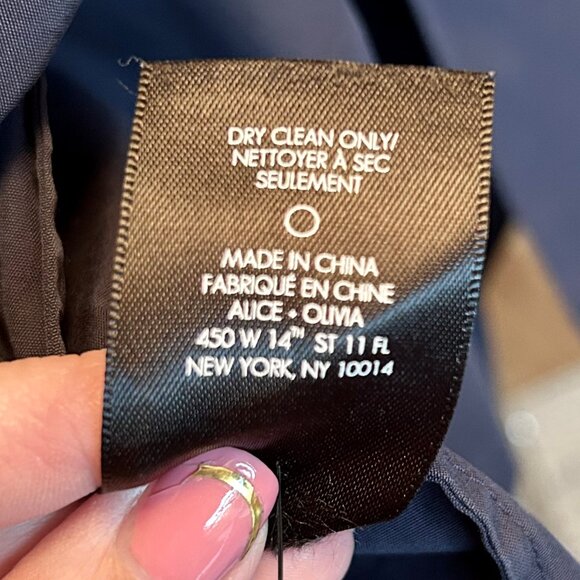 Alice + Olivia Split Back Off the Shoulder Coastal Crosby Top Blouse Navy Sz XS - Picture 13 of 13